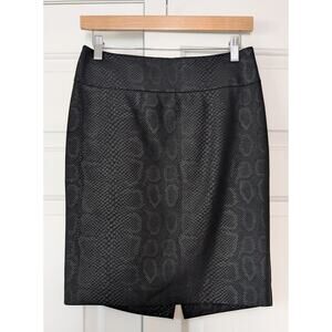 Express Black Snakeskin Pencil Skirt